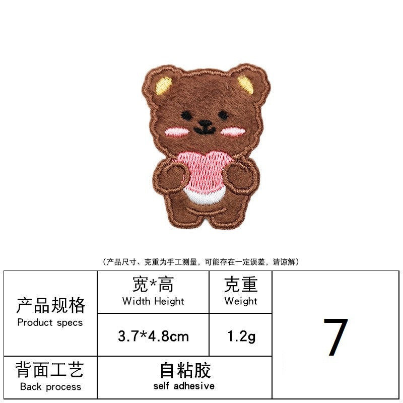 Wholesale Computer embroidered plush cartoon bear patch